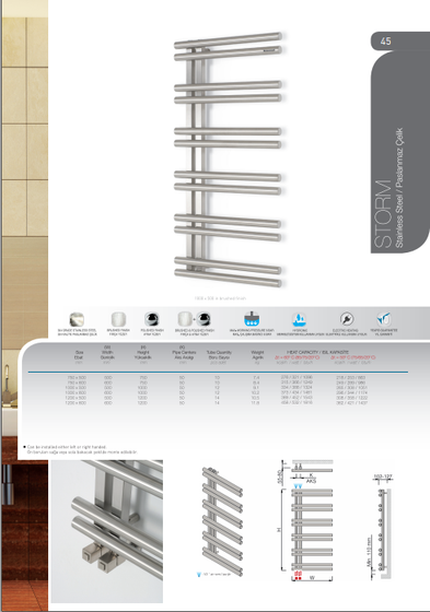 Storm Mat-дизайнерский полотенцесушитель из матовой полированной нержавеющей стали