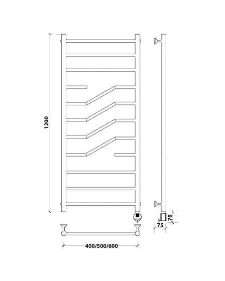 Электрический полотенцесушитель Secado Риволи из нержавеющей стали
