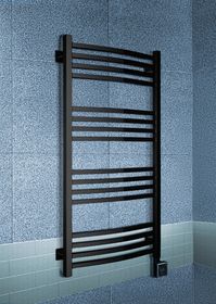 Arkus Black E - черный электрический полотенцесушитель с квадратным профилем, 600х600 мм