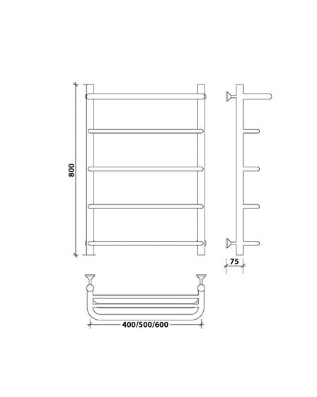 Водяной полотенцесушитель Secado Мерида 2 СП из нержавеющей стали
