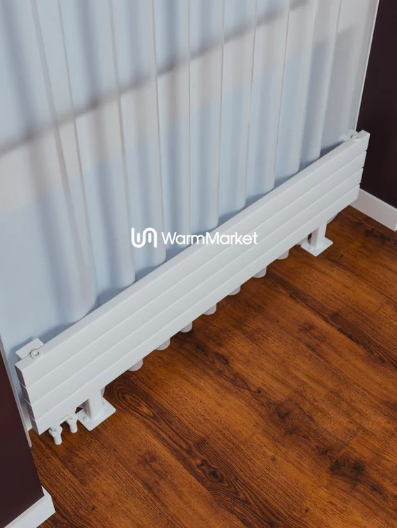 Bareng Temper ZN 800 - напольный трубчатый радиатор шириной 800 мм, нижнее левое подключение