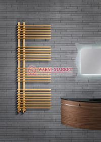 Astra gold -золотой полотенцесушитель с перекладинами внахлест.