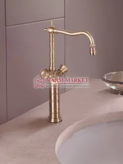 Бронзовый смеситель для раковины на кухню Royal в ретро стиле