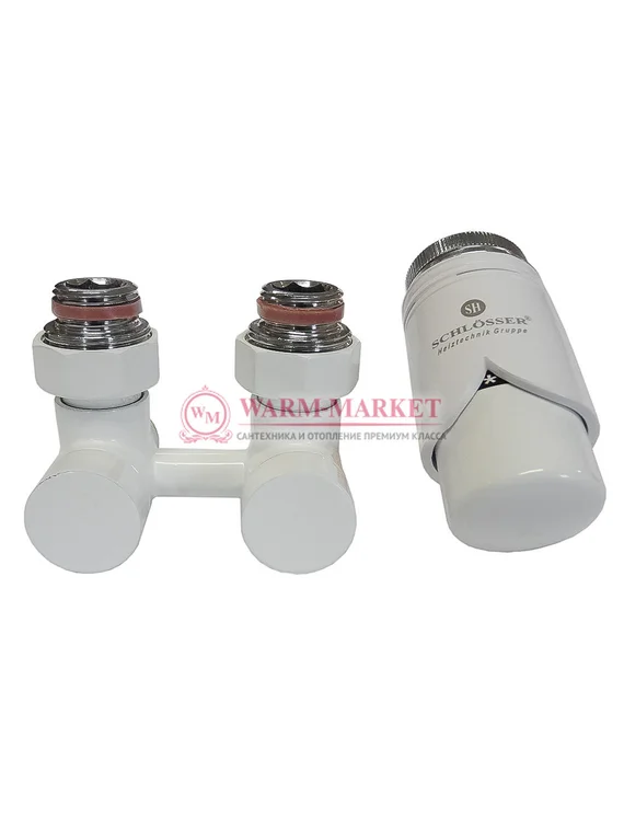 Комплект эксклюзивного узла подключения G 3/4 x М22x1,5 50 мм с термоголовкой Белый