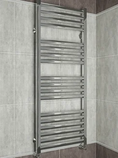 Greta E - электрический полотенцесушитель с квадратными вертикалями.