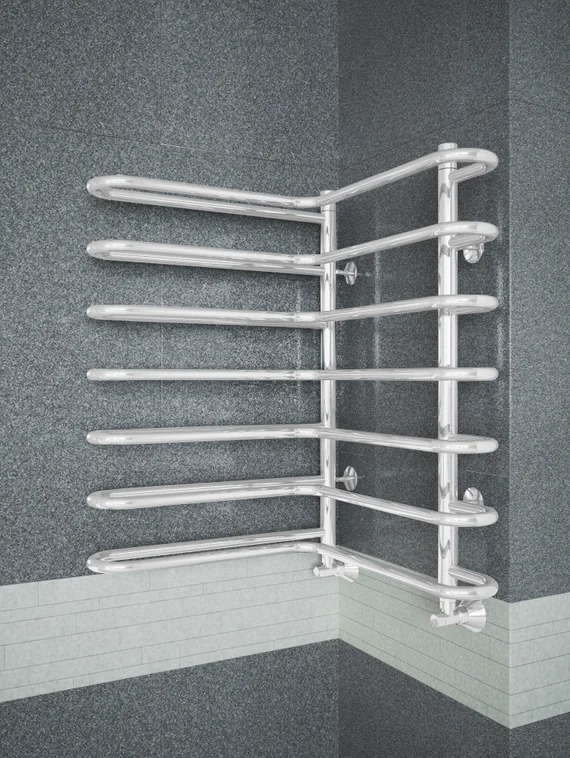 Nika White - угловой полотенцесушитель белого цвета.