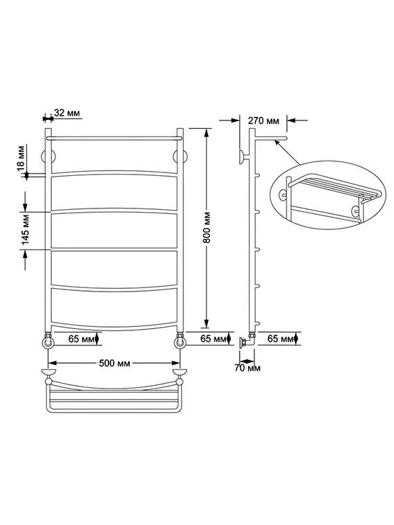 Водяной полотенцесушитель Secado Милан 4 из латуни