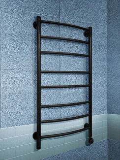 Galant Black E - черный электрический полотенцесушитель классической формы, 600х600 мм