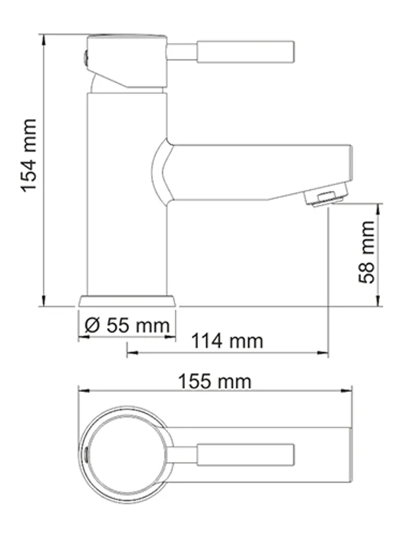Смеситель для умывальника черный Main 4103-Bl