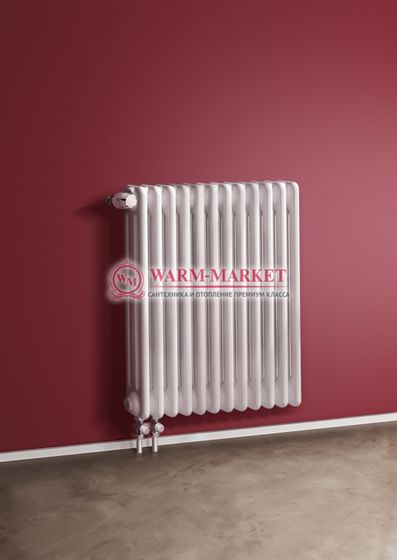 Трубчатый радиатор Dia Norm 3057 трехтрубный, нижнее правое/левое подключение с вентилем