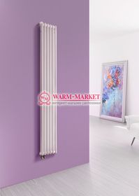 Вертикальный трубчатый радиатор Purmo Delta Lazerline 2180-6 секций, двухтрубный нижнее правое/левое подключение с вентилем.