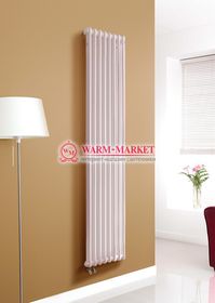 Вертикальный трубчатый радиатор Purmo Delta Lazerline 2180-8 секций, двухтрубный с нижним правым/левым подключением.