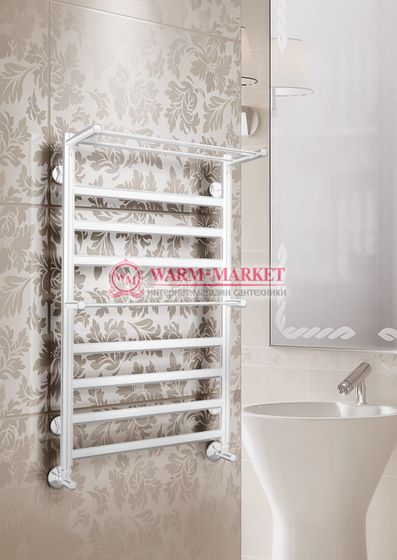 Hendriks-водяной полотенцесушитель с двумя полками, нижнее подключение цвет белый