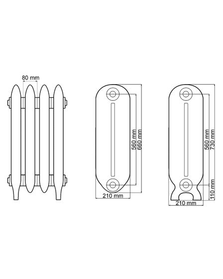 Чугунный радиатор Fakora Baroque 560