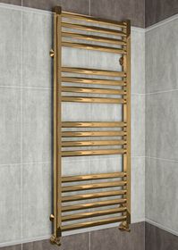Greta Bronze - бронзовый полотенцесушитель с квадратными вертикалями.