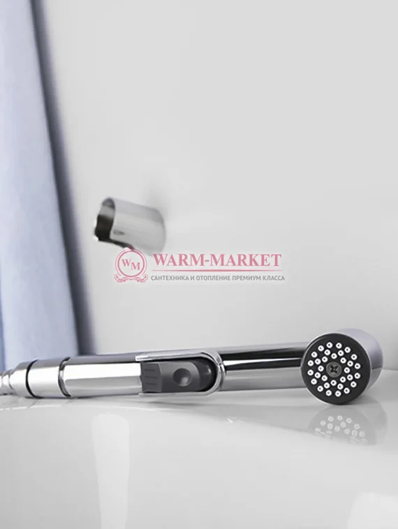 Смеситель для умывальника с гигиенической лейкой черный Aller 1068-Bl