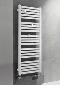 Белый полотенцесушитель Terma Marlin с квадратным и прямоугольным профилем