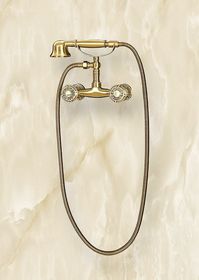 Бронзовый смеситель для ванны с душем в ретро стиле без излива