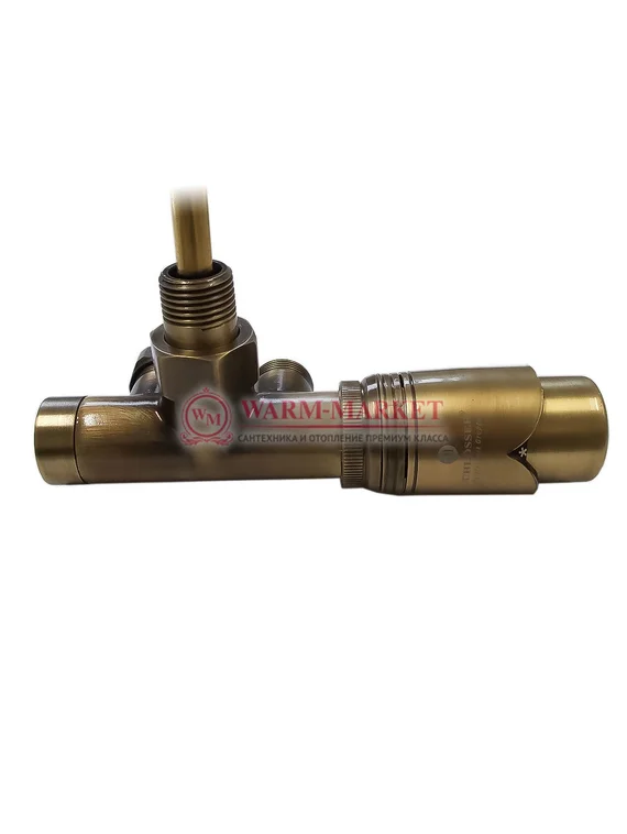 Клапан с погружающей трубкой Duo-Plex DN15 GZ 1/2xM22 x1,5 с термоголовкой Античная Латунь