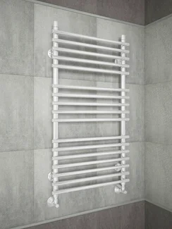 Vatra White - белый полотенцесушитель с перекладинами внахлест.