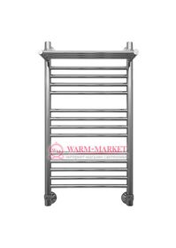 Mini P 800х400 - узкий водяной полотенцесушитель с полкой из нержавеющей стали 400 мм шириной