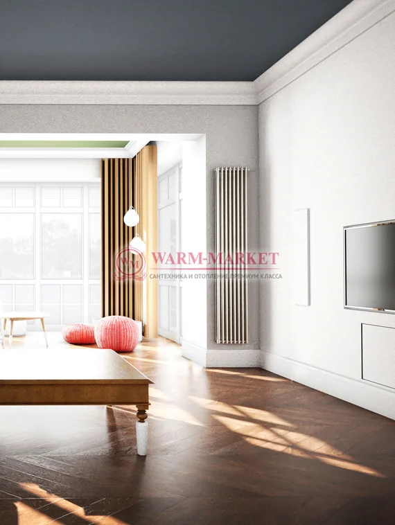 Вертикальный трубчатый радиатор Zehnder 4300 №1270 с боковым подключением