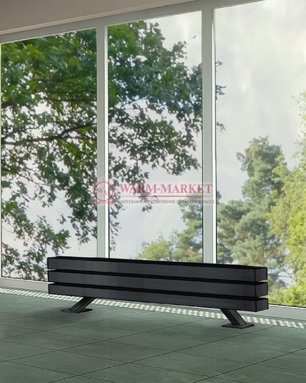 Steel N 30х60 3000 - напольный трубчатый дизайн-радиатор, 9 секций