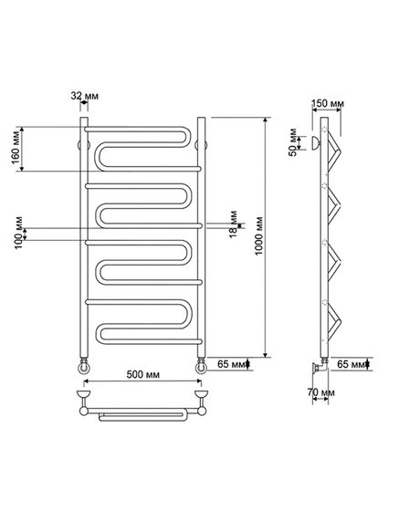 Электрический полотенцесушитель Secado Валенсия из латуни