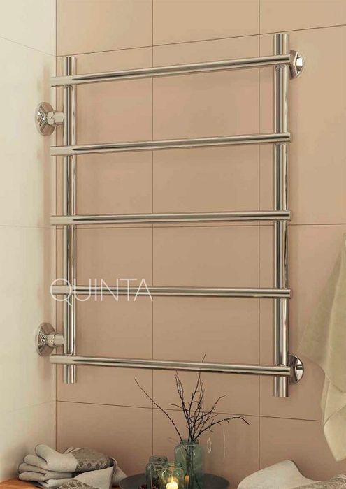 Quinta bronz  - бронзовый полотенцесушитель с перекладинами внахлест, боковое подключение | Фото 2
