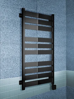 Centurion Black E - черный электрический полотенцесушитель с квадратными и прямоугольными перекладинами