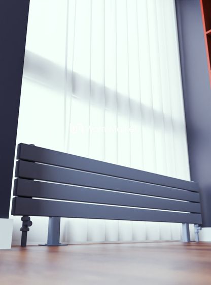 Bareng Temper ZN 1000 - напольный трубчатый радиатор шириной 1000 мм, нижнее разнесенное подключение