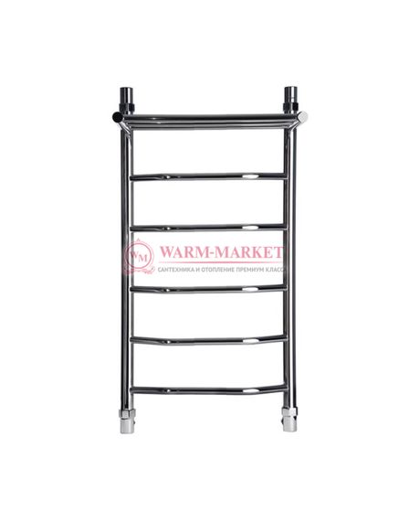 Galant 6 (трапеция) - водяной полотенцесушитель с полкой из нержавеющей стали