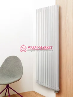 Вертикальный трубчатый радиатор Purmo Delta Lazerline 3180-12 секций, трехтрубный с нижним правым/левым подключением.