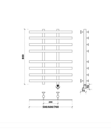 Электрический полотенцесушитель Secado Понтида 4 из нержавеющей стали