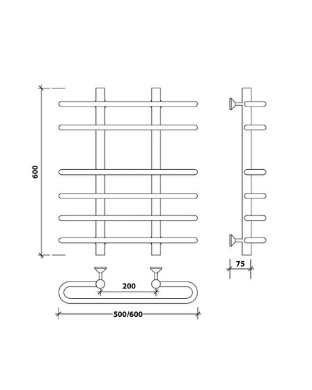 Водяной полотенцесушитель Secado Венеция 5 из нержавеющей стали