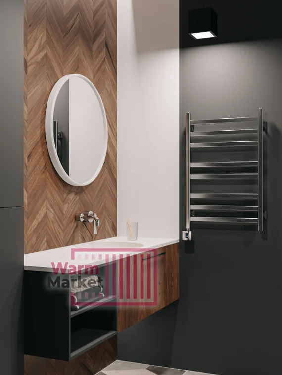 Axxinot V 30 E - электрический  дизайн полотенцесушитель с квадратным и прямоугольным профилем из нержавеющей стали