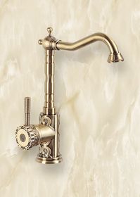 Teta De Lux - бронзовый смеситель на раковину в стиле ретро