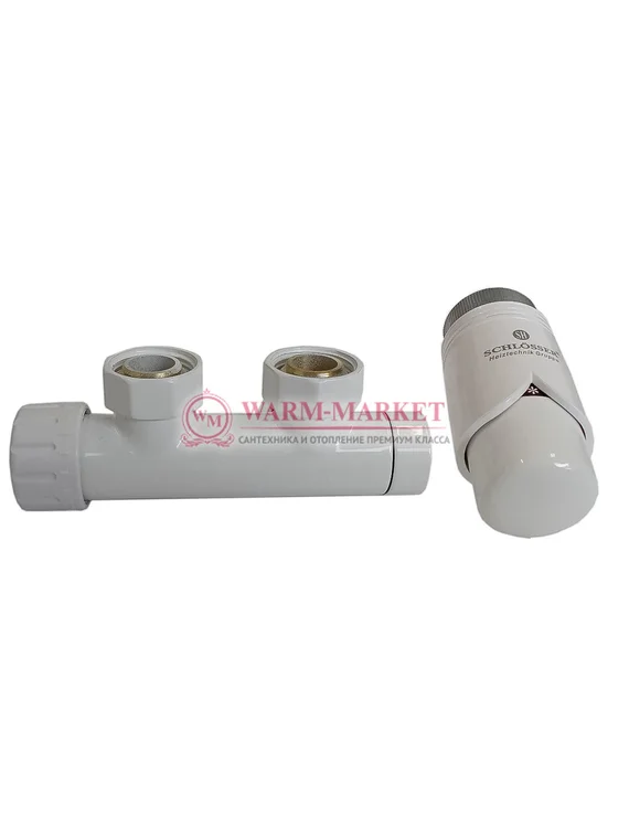 Узел подключения термостатический DUO-PLEX 3/4 x М22x1,5 + 2 Ниппеля 1/2x3/4 Белый