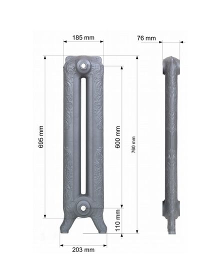 Guratec Merkur 760/05 AntikGold - чугунный дизайн радиатор