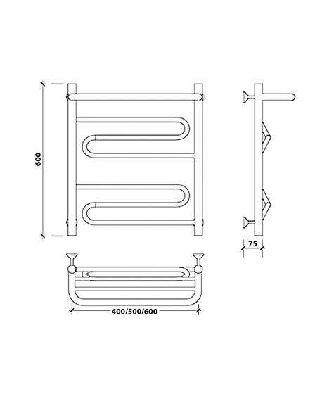 Водяной полотенцесушитель Secado Валенсия 1 СП из нержавеющей стали