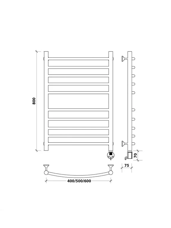 Электрический полотенцесушитель Secado Милан 4 из нержавеющей стали