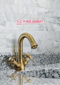 Elg Bronze 019 - бронзовый смеситель для умывальника двухвентильный