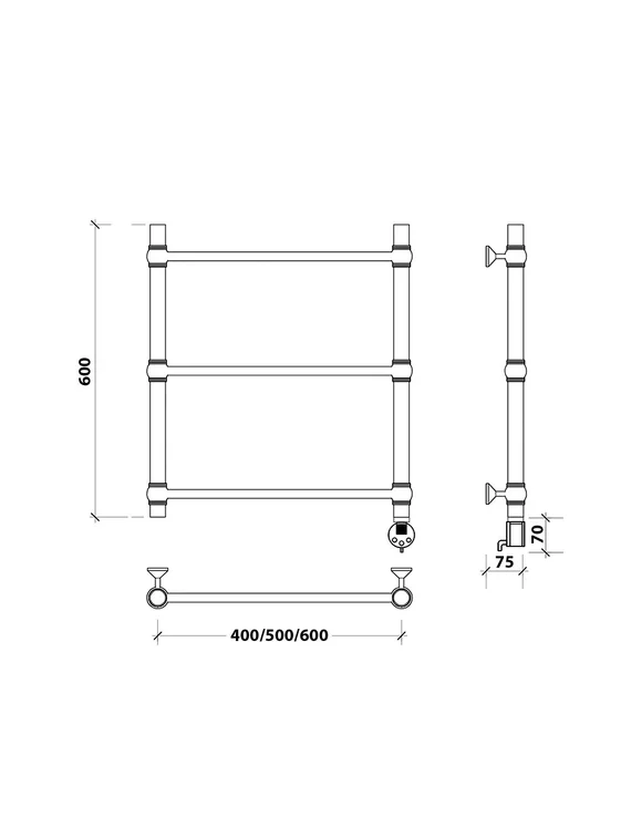 Электрический полотенцесушитель Secado Флоренция 1 из нержавеющей стали