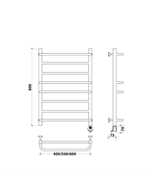 Электрический полотенцесушитель Secado Верона 1 из нержавеющей стали