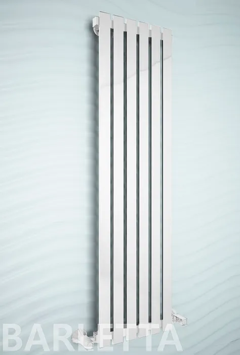 Barletta White - белый дизайн полотенцесушитель с прямоугольными вертикалями. | Фото 1