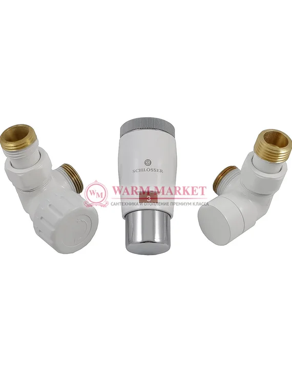 Комплект трехосевой левый Elegant Mini GZ1/2 x M22x1,5 с головкой Мини M30x1,5 Белый-Хром