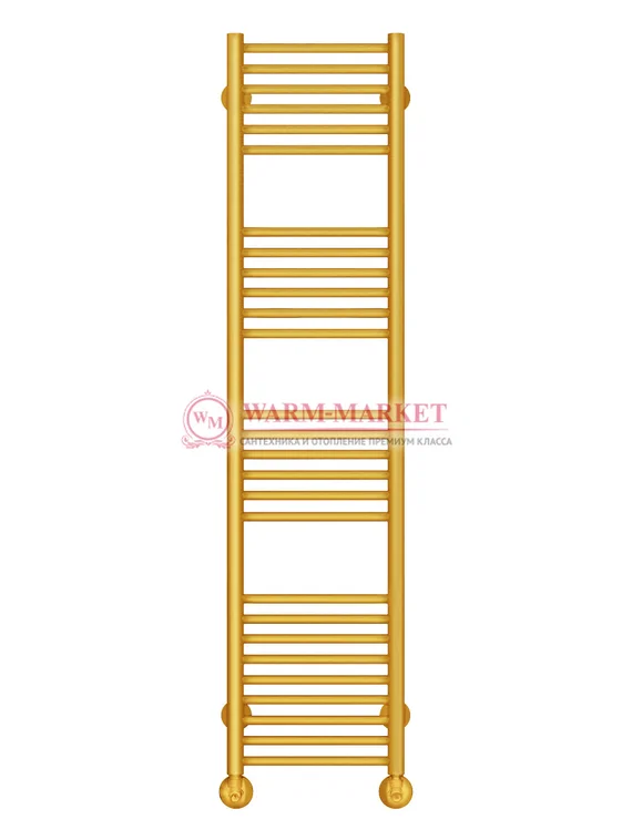Аврора П27-1 - водяной полотенцесушитель, нижнее подключение, цвет золото