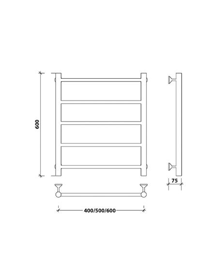 Водяной полотенцесушитель Secado Триада 1 из нержавеющей стали