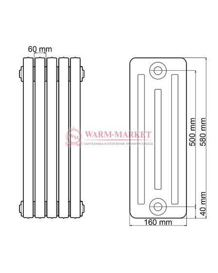 Чугунный радиатор Viadrus Kalor 3 500/160