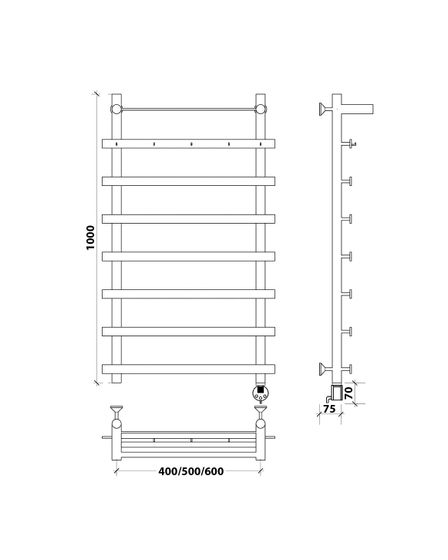 Электрический полотенцесушитель Secado Понтида 1 КСП из нержавеющей стали